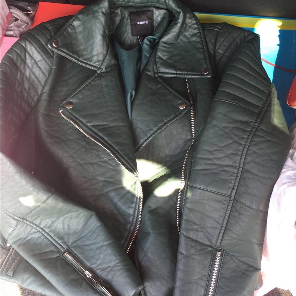 Green leather jacket